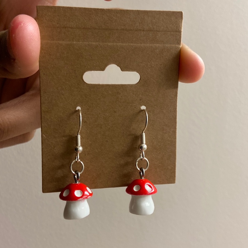 mushroom dangle earrings